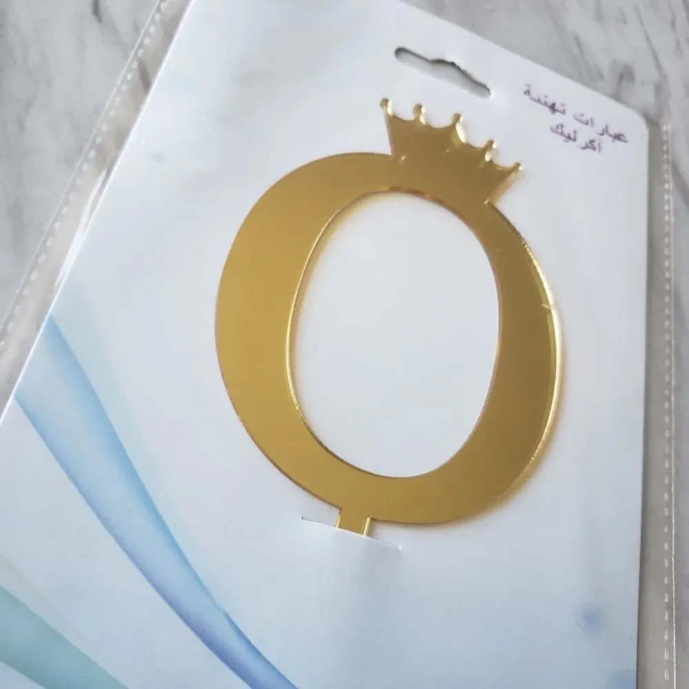 Cake Topper # 0 Golden Mirror Reflecting Chic NWT
